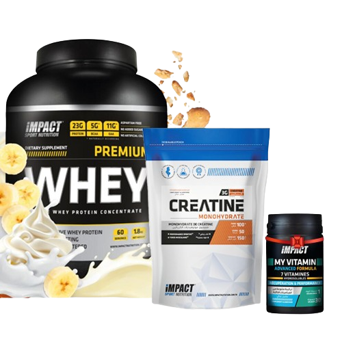 PACK IMPACT Whey 1.8 Kg  + Creatine 150 G + MY VITAMINE IMPACT 30 CAPS