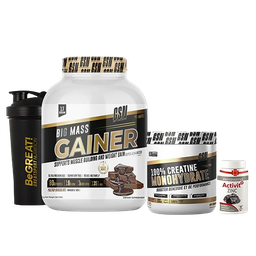 PACK GSN BIG MASS GAINER 3 KG + CREATINE 200 G + SHAKER + ZINC 30 CAPS