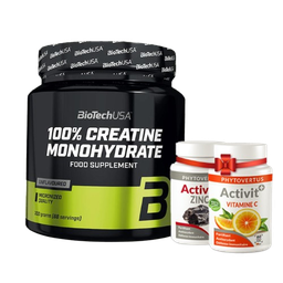creatine biotech + zinc 90 CAPS +Vitamine c 30 CAPS