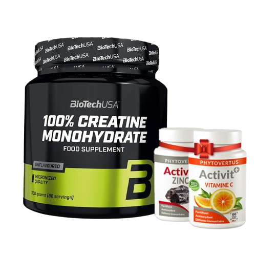 creatine biotech + zinc 90 CAPS +Vitamine c 30 CAPS
